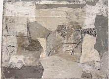 Ausblick, 2003, 59,5 x 80,5, Mischtechnik auf Papier, l, Strukturpaste, Collage, 1 400 Euro