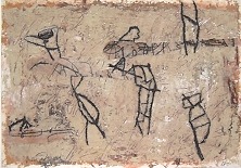 Zeichen, 2001, 51 x73, Mischtechnik auf Papier Öl, Strukturpaste, Collage, Monotypie, 980 Euro